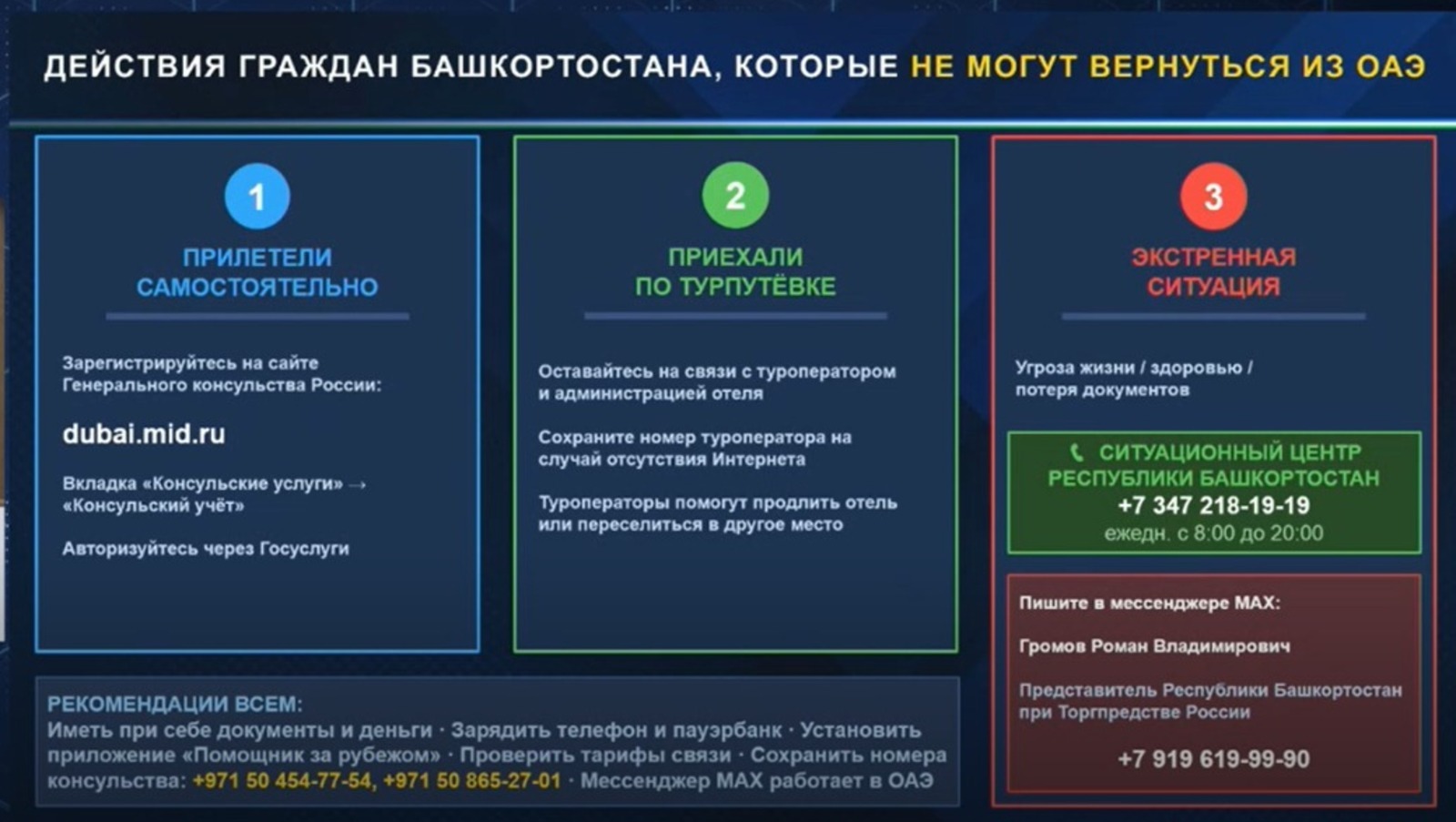 Радий Хабиров сообщил о мерах помощи для туристов на Ближнем Востоке