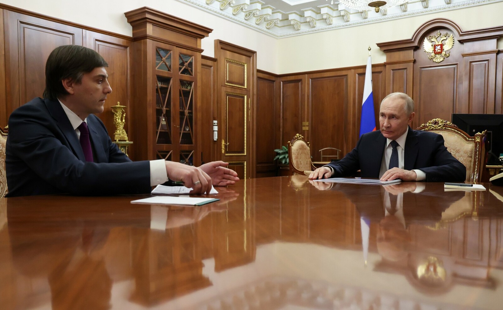 Встреча Владимира Путина с Министром просвещения Сергеем Кравцовым